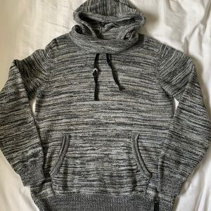 COPY - Indigo unisex variated grey cotton knit  roll neck hoodie sweater